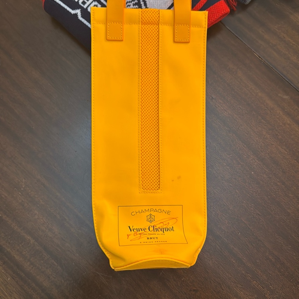 Veuve Clicquot Brut Champagne Bright Orange Mesh Accent Insulated Bottle Bag